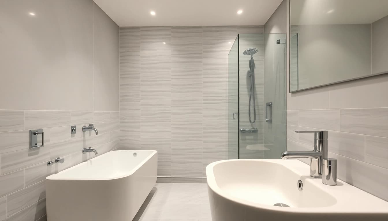 Stunning bathroom renovations manchester featuring modern design and elegant fixtures.