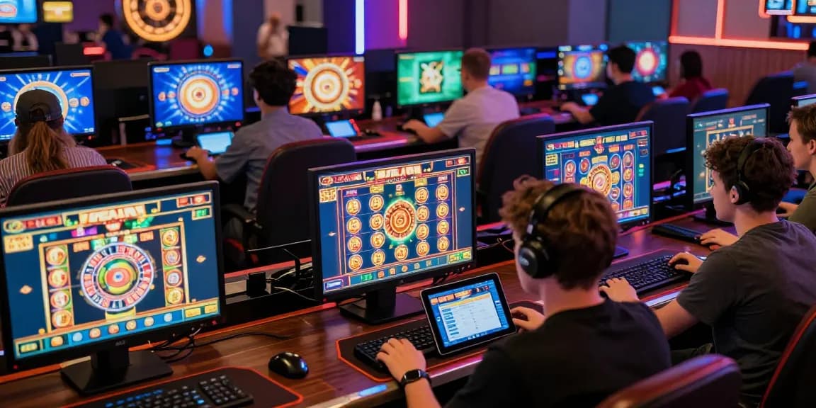 Engaged players enjoying non UKGC casinos in a vibrant online gaming environment.