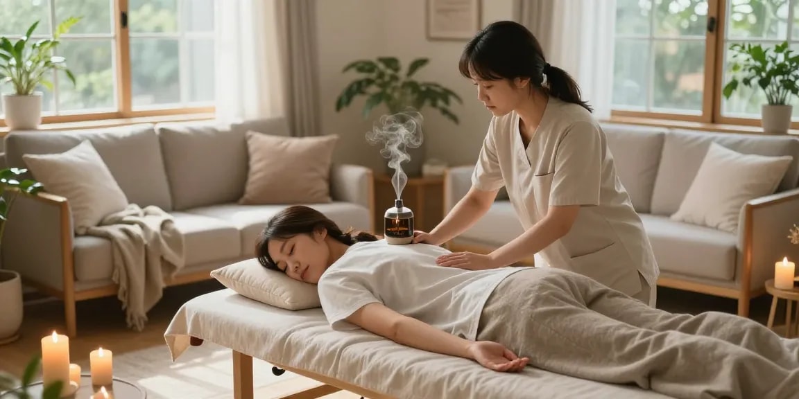 Relaxation and healing from an 인계동출장마사지 in a cozy home setting.