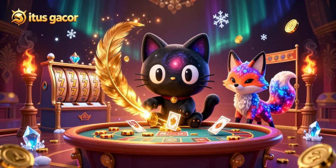 Experience thrilling gaming moments at situs gacor with a cosmic casino scene featuring enchanting characters.