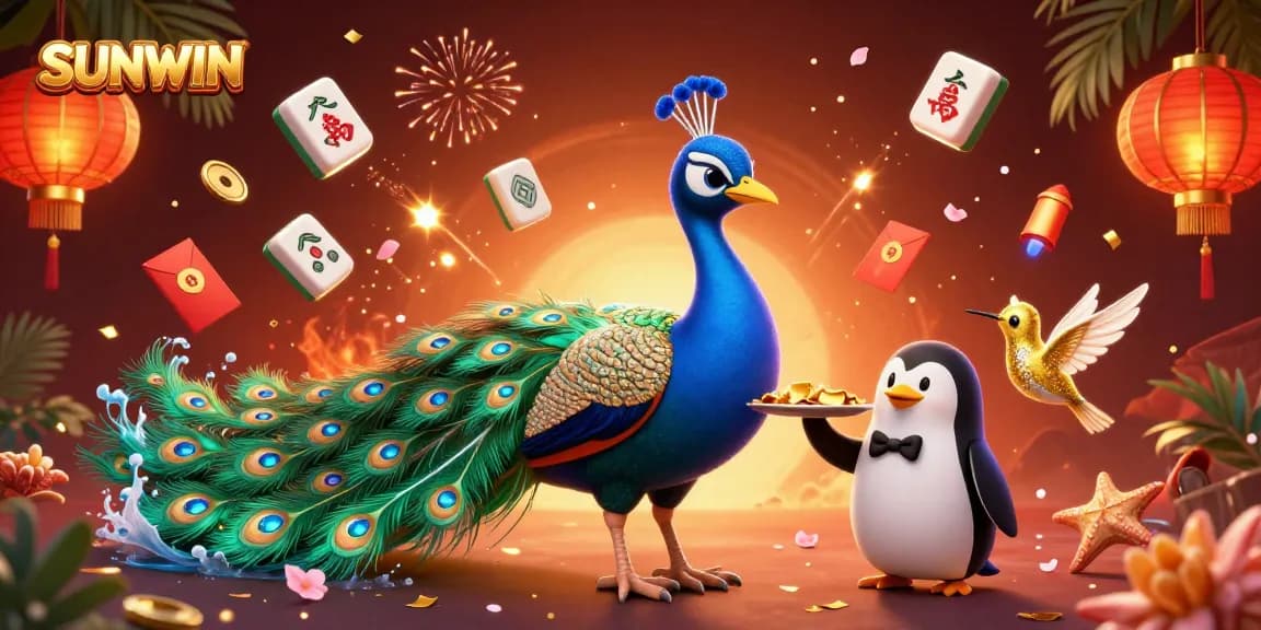 SUNWIN provides vibrant casino experience through dynamic characters, cards, and festive decorations.