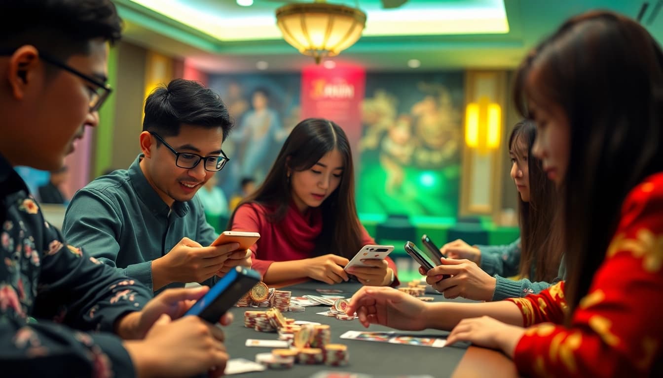 Engaged players enjoying topgamebaidoithuong.mx card games in an exciting online environment.