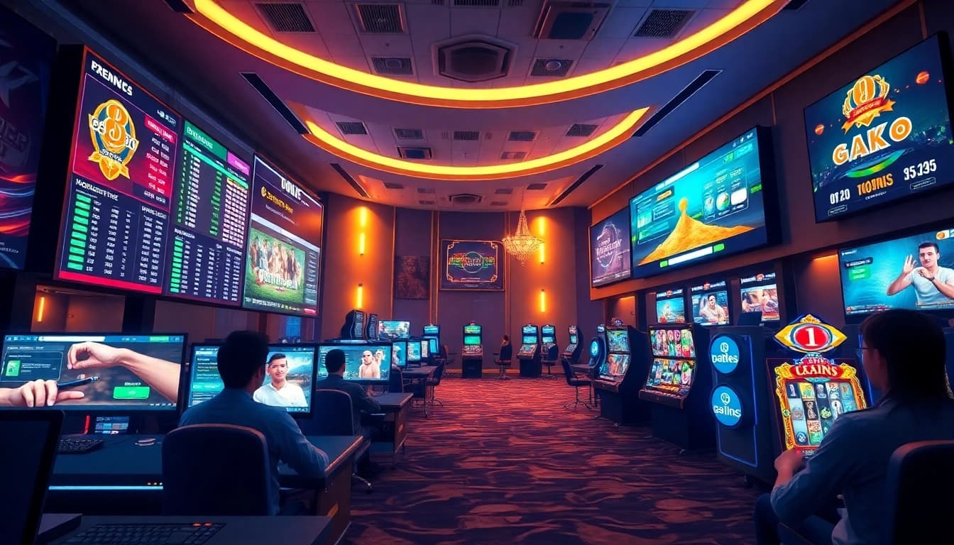 Engaging online gaming scene showcasing bk860s.com with sports betting and casino games.
