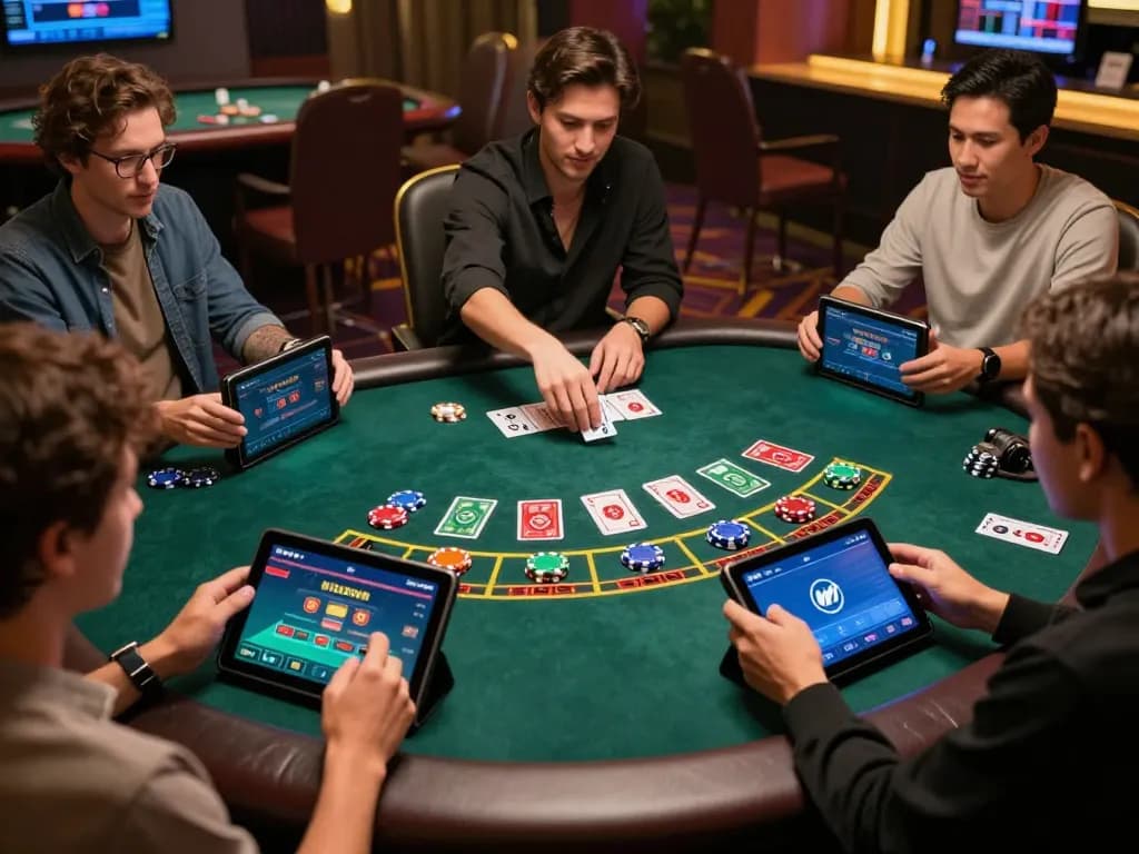 Stream exciting online casino action with đăng ký mm88 at a live blackjack game, showcasing players engaged on their devices.