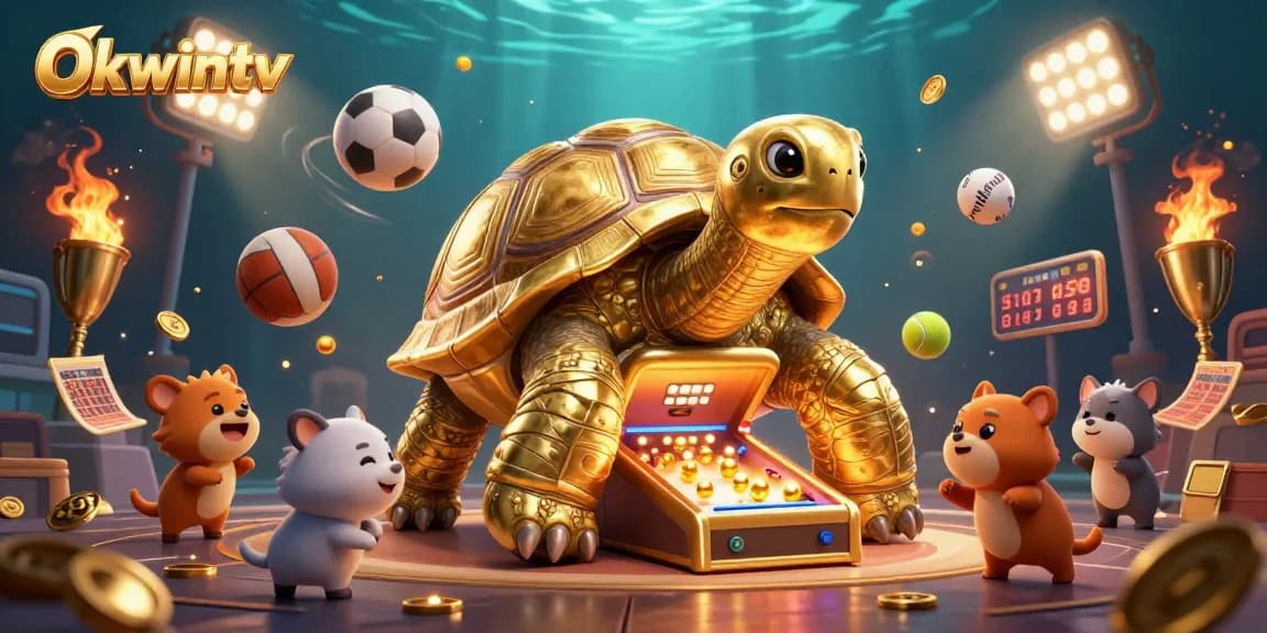 Experience Okwintv with high-energy betting and dynamic sports visuals in a vibrant 3D scene.