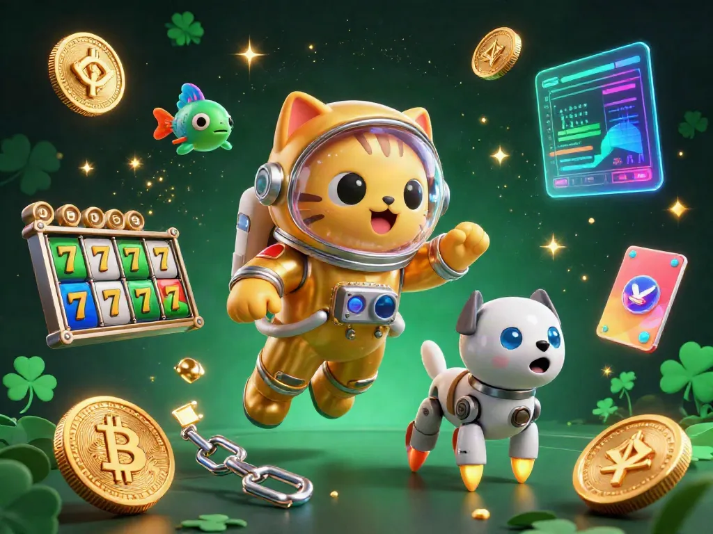 Experience the thrilling action of slot gaming with a vibrant 3D scene featuring a cat astronaut.