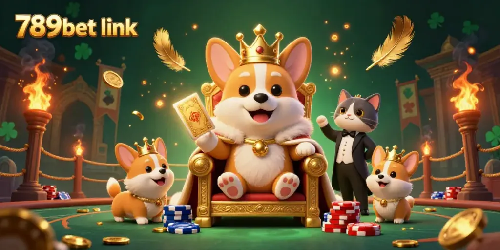 Experience the excitement at 789bet link with vibrant casino-themed 3D illustration featuring royal characters.