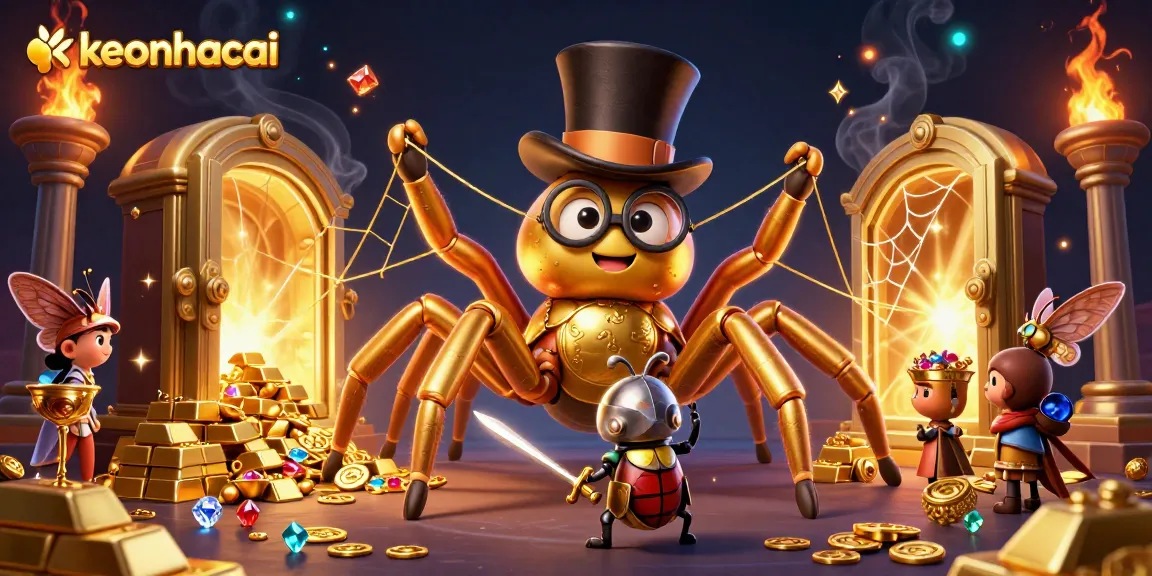Experience dynamic gaming action with keonhacai as golden elements illuminate the scene.