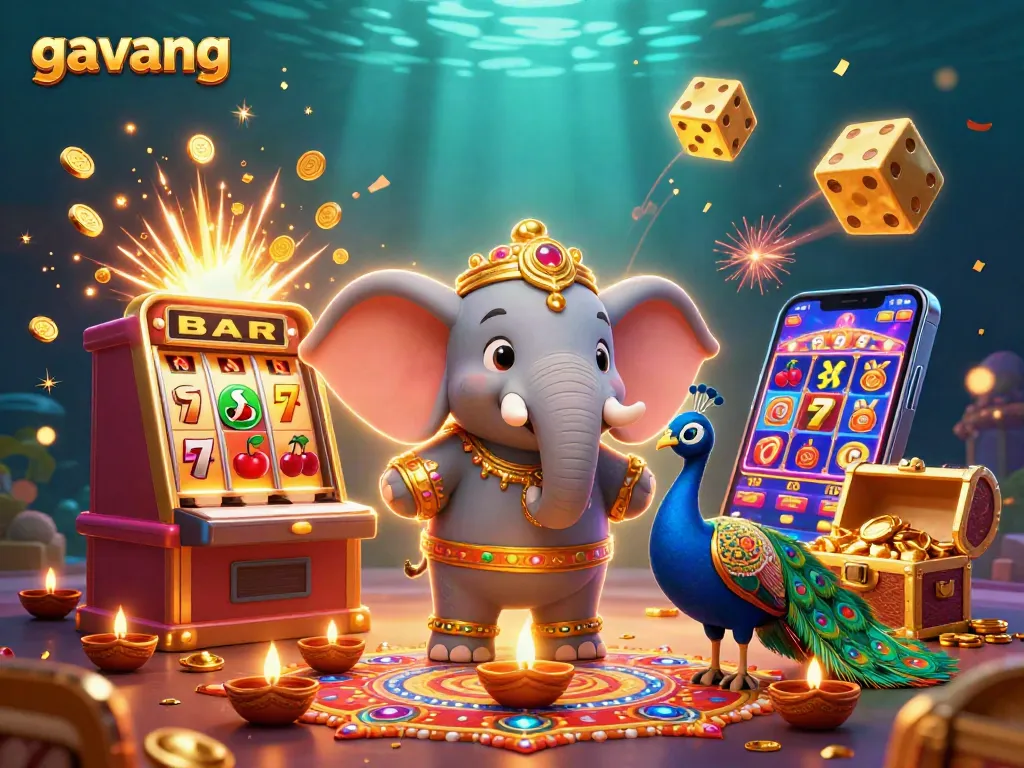 Spin to win at gavang with vibrant 3D slots and lively elephant, dazzling casino magic!