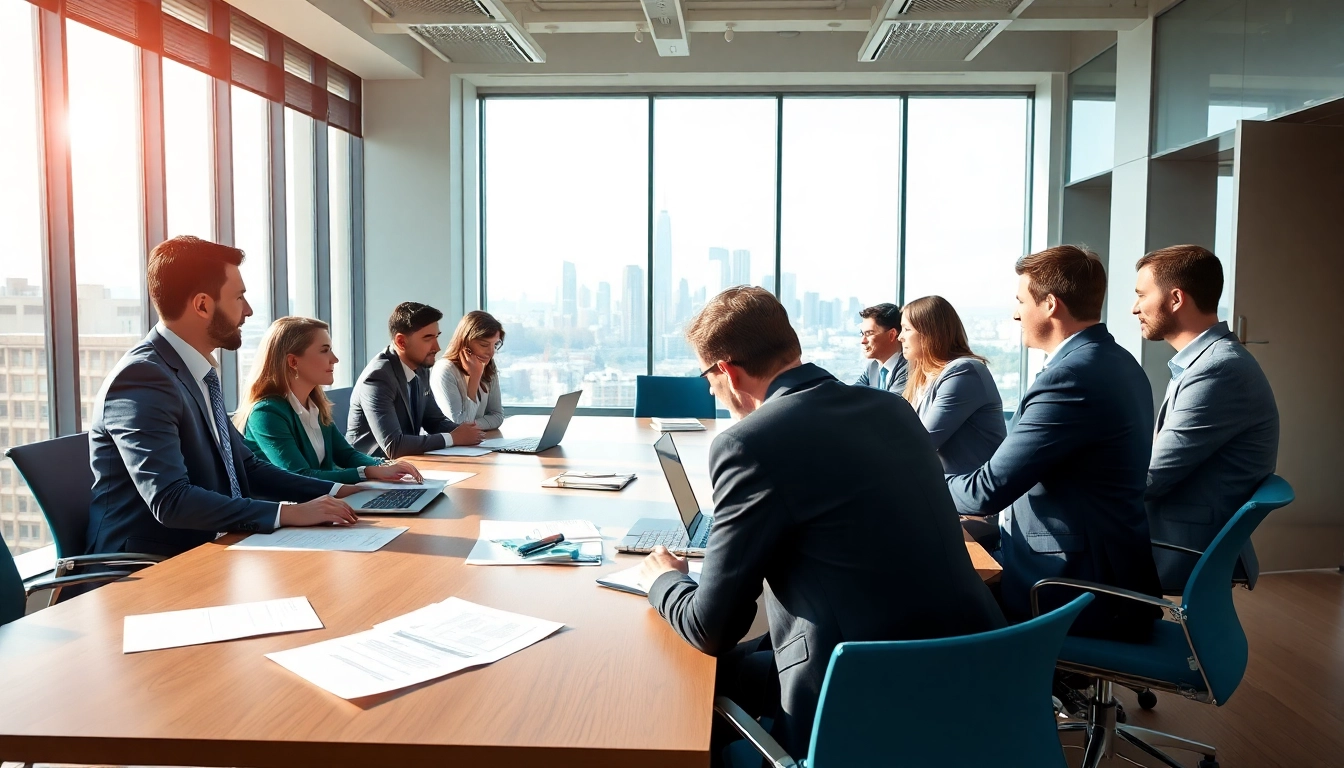 Engaging teamwork on federal and state contracts and grants in a bright conference room.