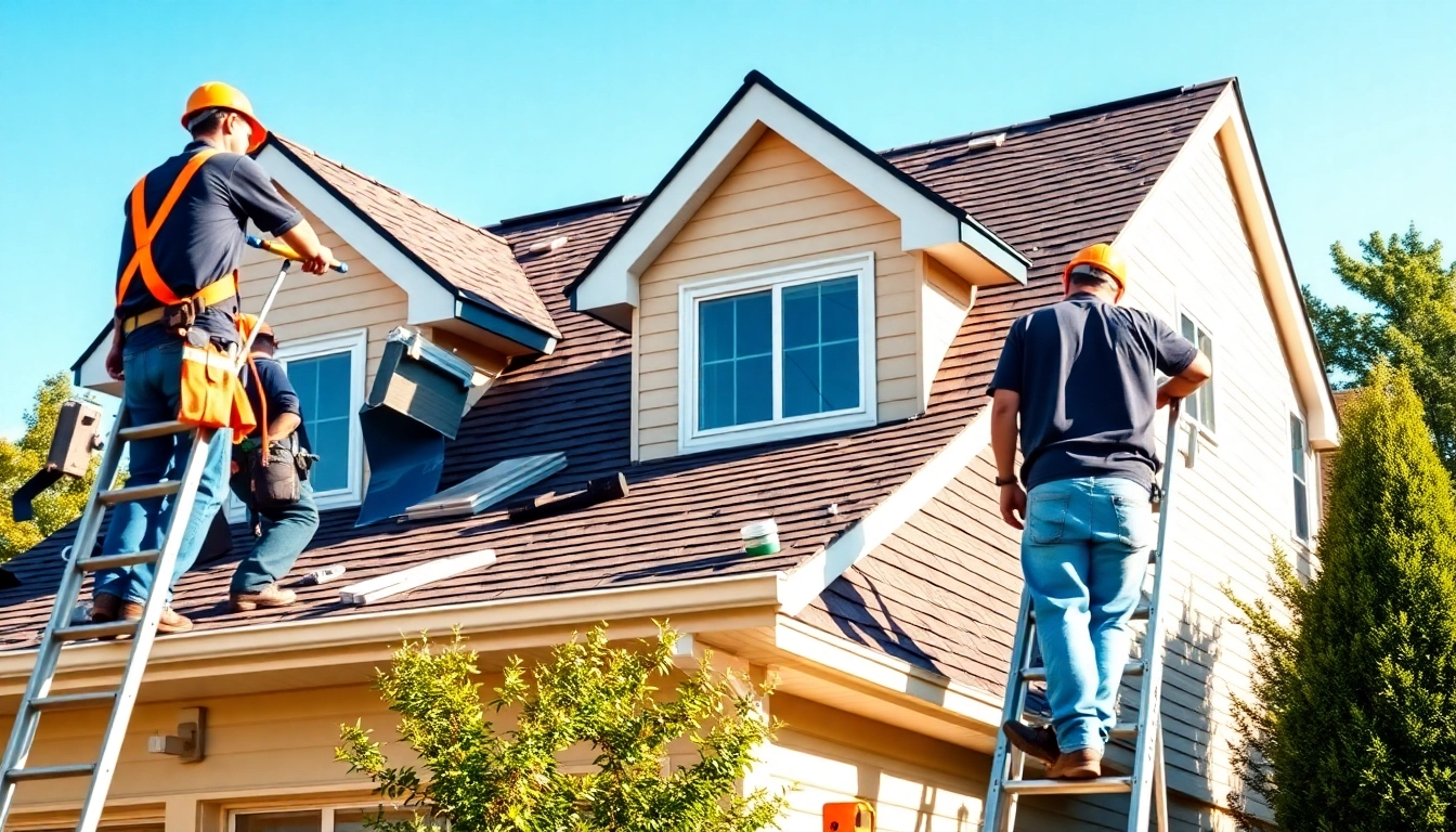South Jersey roofing installation showcasing skilled workers completing a home project.