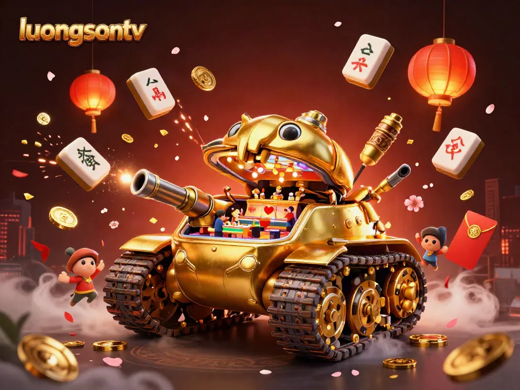 Experience exciting gambling action with luongsontv's 3D casino scene featuring vibrant game elements.