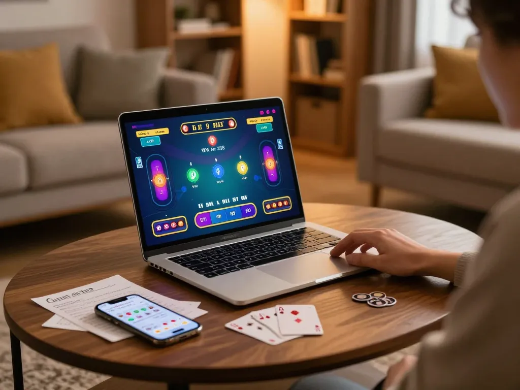 shbet player strategizing in a cozy home environment with online blackjack