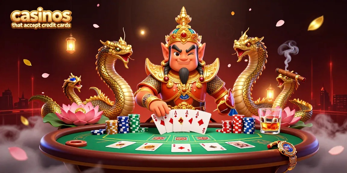 Engaging scene depicting casinos that accept credit cards with vibrant poker action and 3D characters.