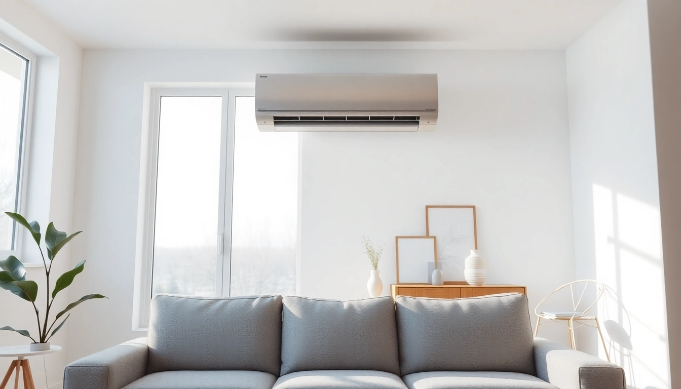 Optimize indoor comfort with a sleek mini split ac cooling a stylish living room space.
