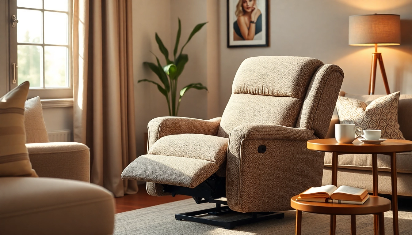 Experience power lift recliners with heat and massage enhancing relaxation in a cozy living room.