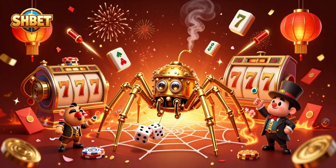 Experience SHBET's vibrant casino environment with dynamic games and celebratory graphics.