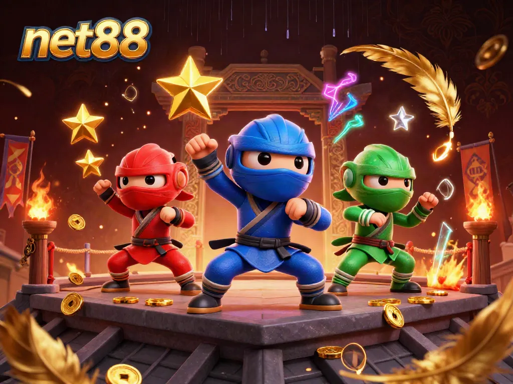 Engage with net88 while chameleon ninjas showcase betting excitement in a vibrant casino arena.