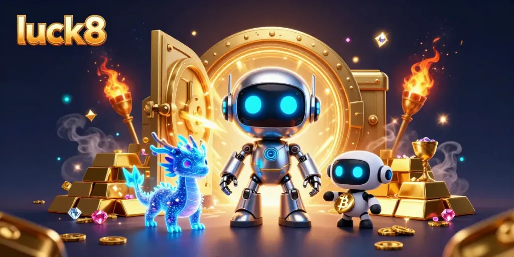 Experience thrilling gameplay at Luck8 with vibrant golden graphics and exciting characters.